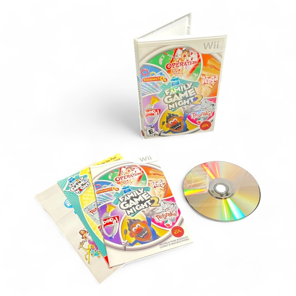 Family Game Night 2 (Nintendo Wii, Hasbro) — Complete Pre-Owned Game